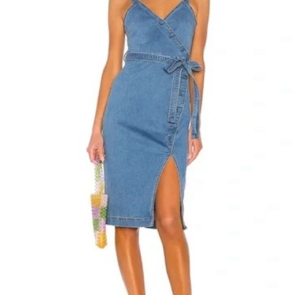 Lovers and Friends Ember Midi Denim Dress in True Blue